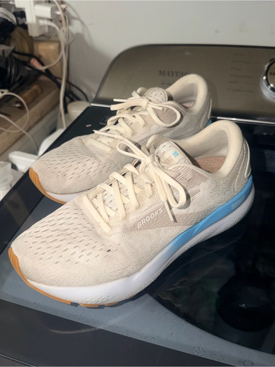 Brooks Shoes - Brooks Ghost 16 Women’s 9 B Coconut Chateau Grey Blue Running Shoes
